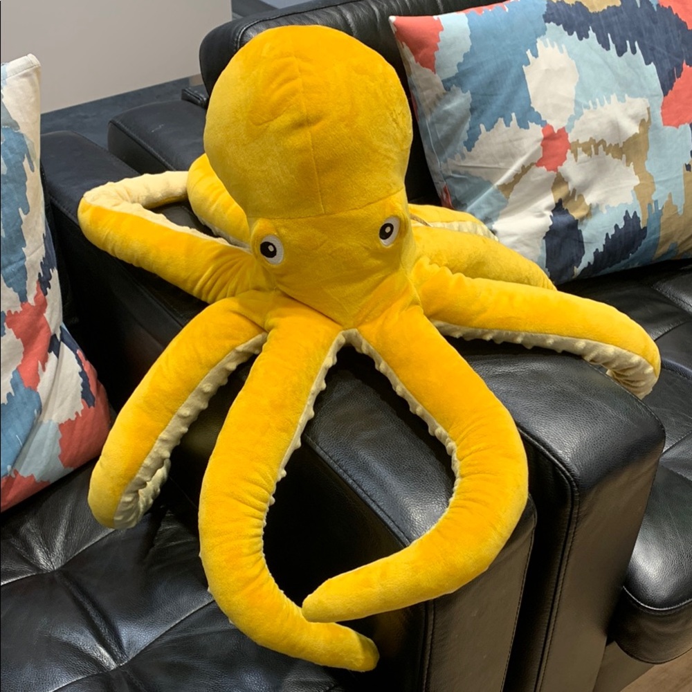 Yellow Plush Octopus Home Accent - Picture 1 of 4